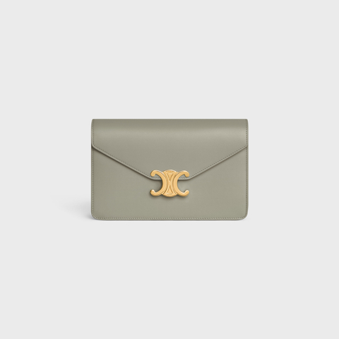 WALLET ON CHAIN MARGO IN SHINY CALFSKIN GREEN CLAY - Image 1